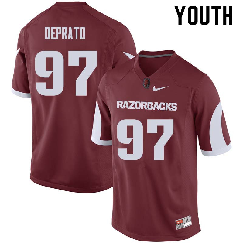 Youth #97 Brandon DePrato Arkansas Razorback College Football Jerseys Sale-Cardinal - Click Image to Close